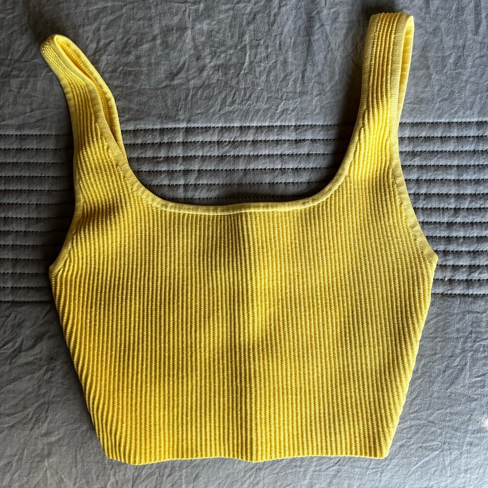 Babaton sculpt knit square neck cropped tank